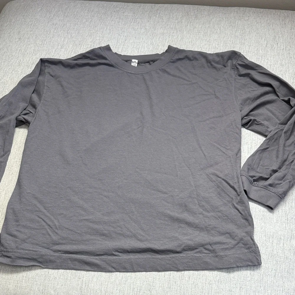 Free People Gray Long Sleeve Tee - Picture 3 of 5